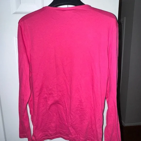 M&C Sportswear Women Long Sleeve Pink Snowflake T-Shirt Size L NWT hot pink - Picture 8 of 9